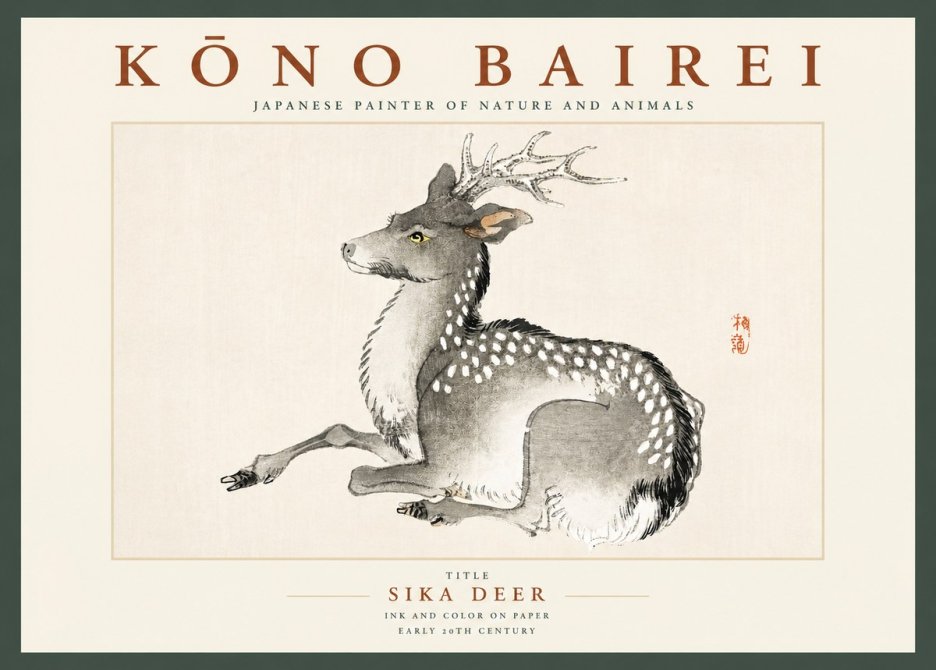 Kōno Bairei Sika Deer No2 - Juliste
