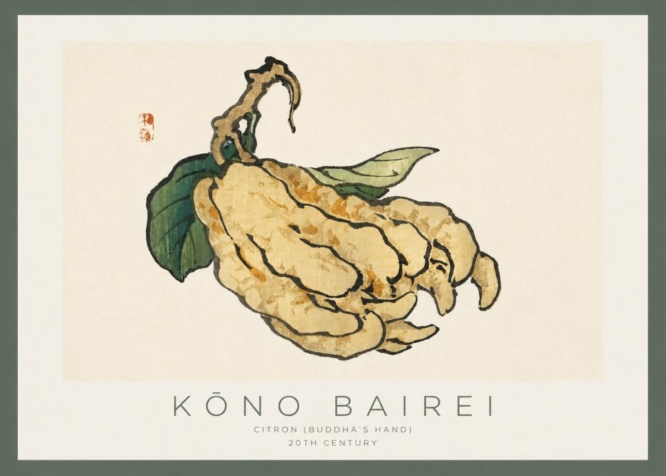 Kōno Bairei Citron (Buddha's Hand) No2 - Juliste