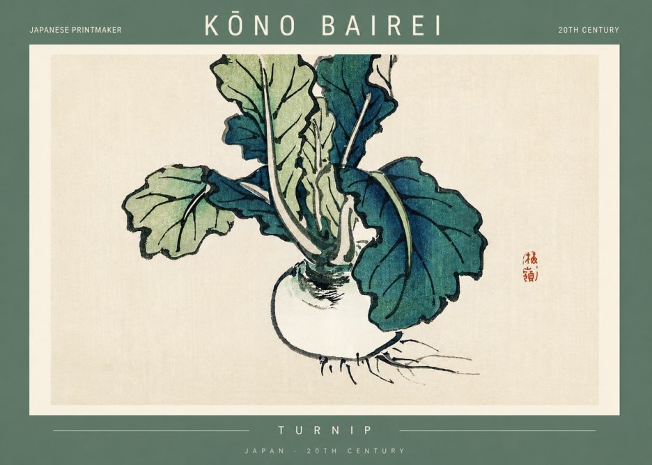 Kōno Bairei Turnip No2 - Juliste