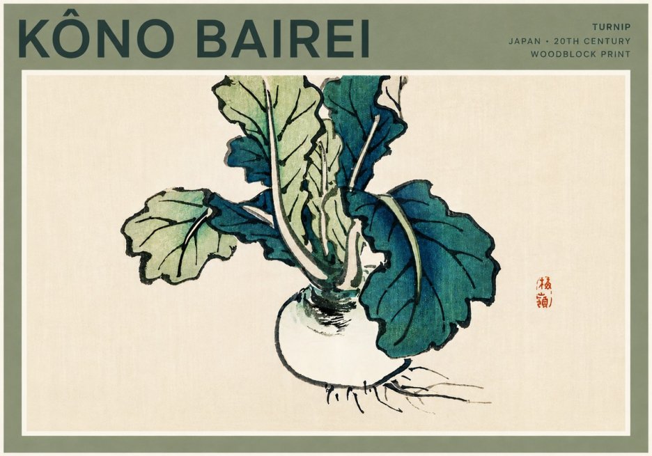 Kōno Bairei Turnip No4 - Juliste