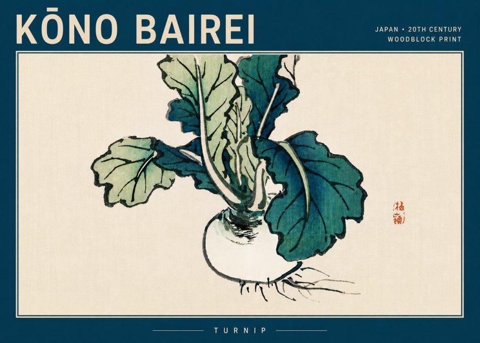 Kōno Bairei Turnip No5 - Juliste