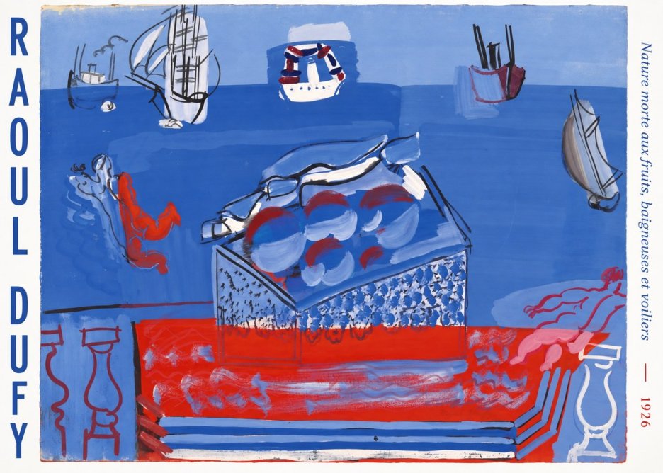 Raoul Dufy Nature Morte Aux Fruits, Baigneuses Et Voiliers No6 - Juliste