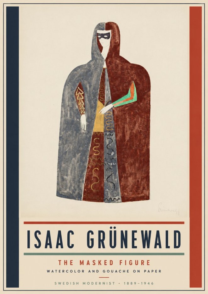 Isaac Grünewald The Masked Figure No5 - Juliste