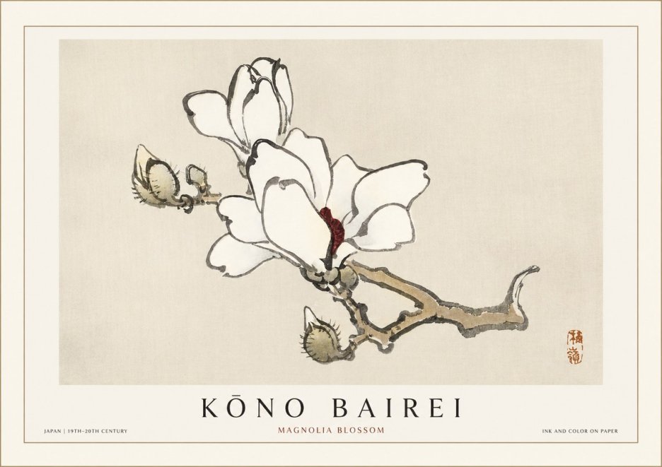 Kōno Bairei Magnolia Blossom No1 - Juliste