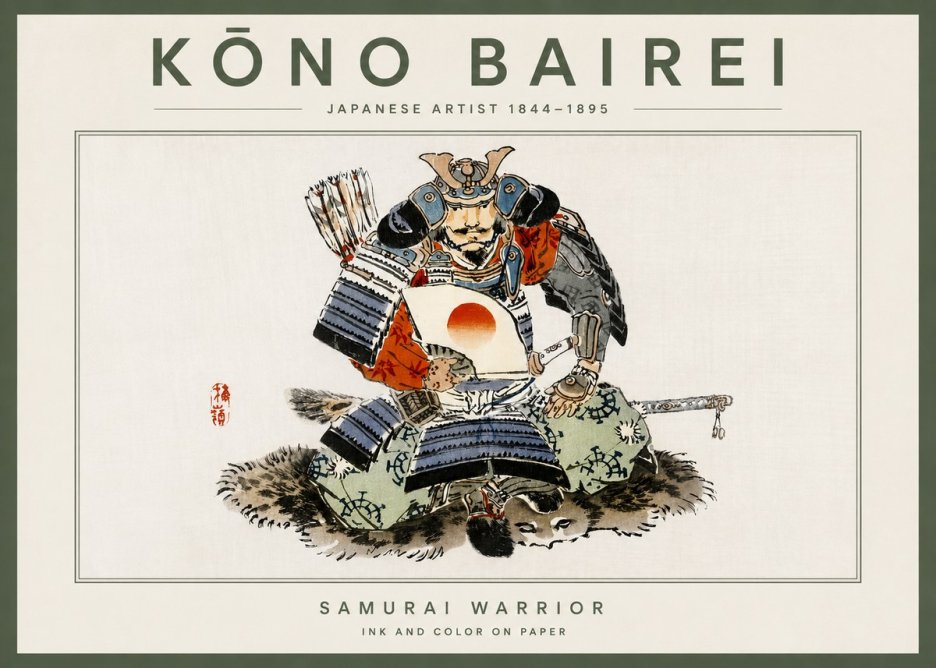 Kōno Bairei Samurai Warrior No4 - Juliste
