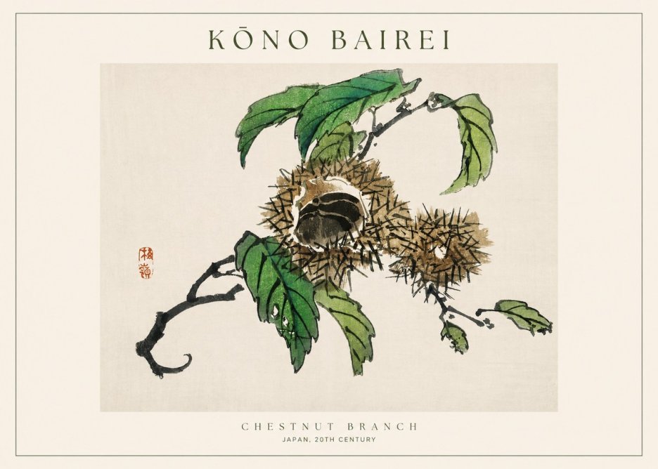 Kōno Bairei Chestnut Branch No1 - Juliste