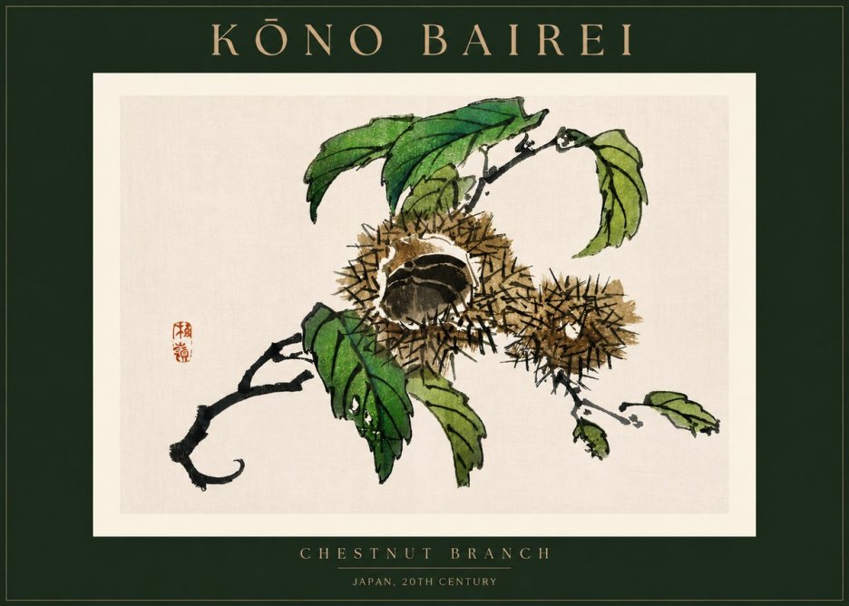 Kōno Bairei Chestnut Branch No2 - Juliste