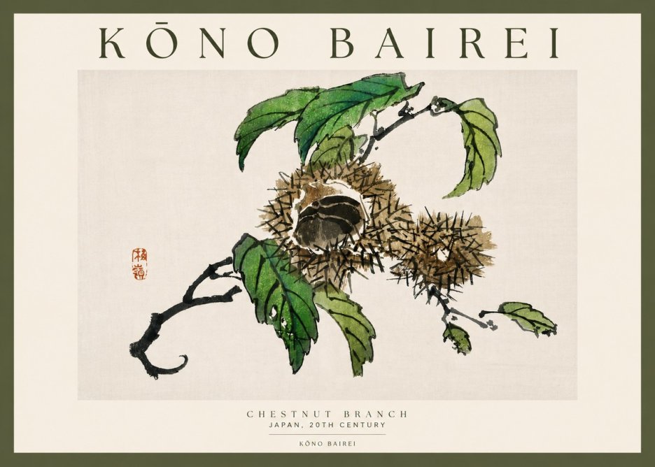 Kōno Bairei Chestnut Branch No3 - Juliste