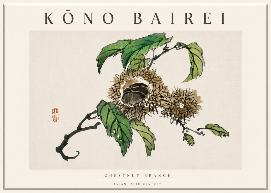 Kōno Bairei Chestnut Branch No5 - Juliste
