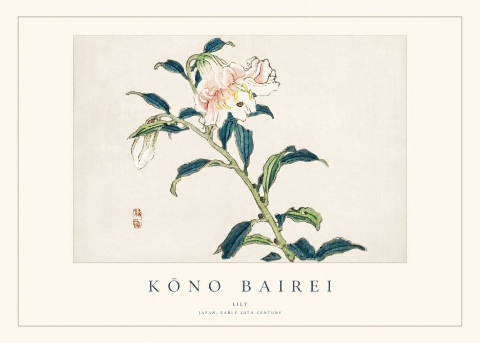 Kōno Bairei Lily No1 - Juliste