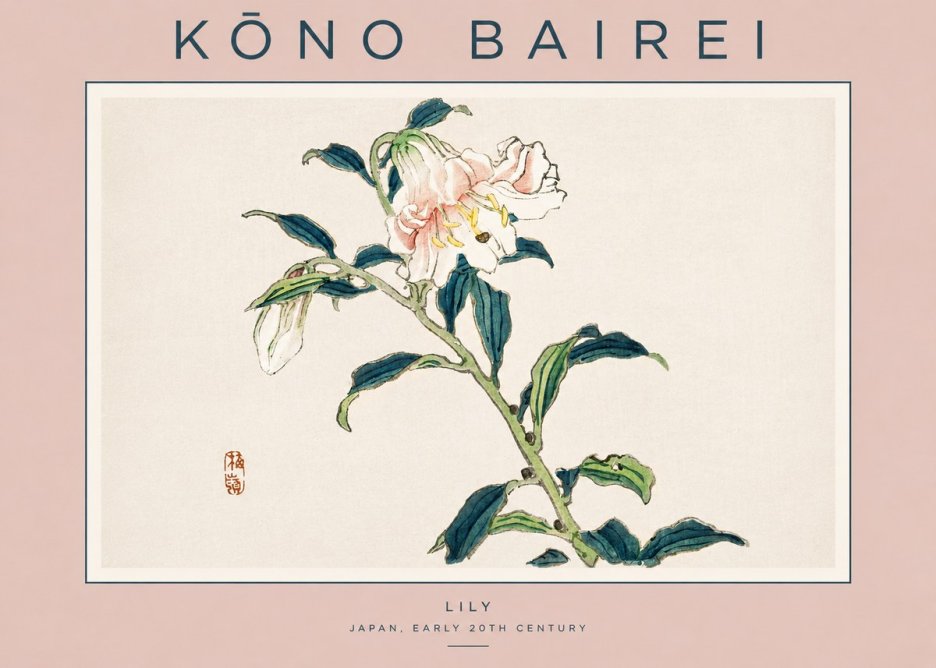 Kōno Bairei Lily No3 - Juliste