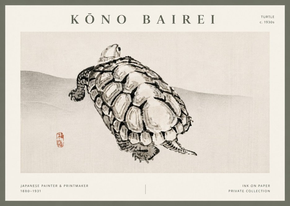 Kōno Bairei Turtle No5 - Juliste