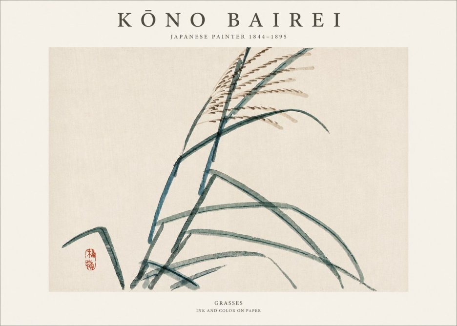 Kōno Bairei Grasses No1 - Juliste