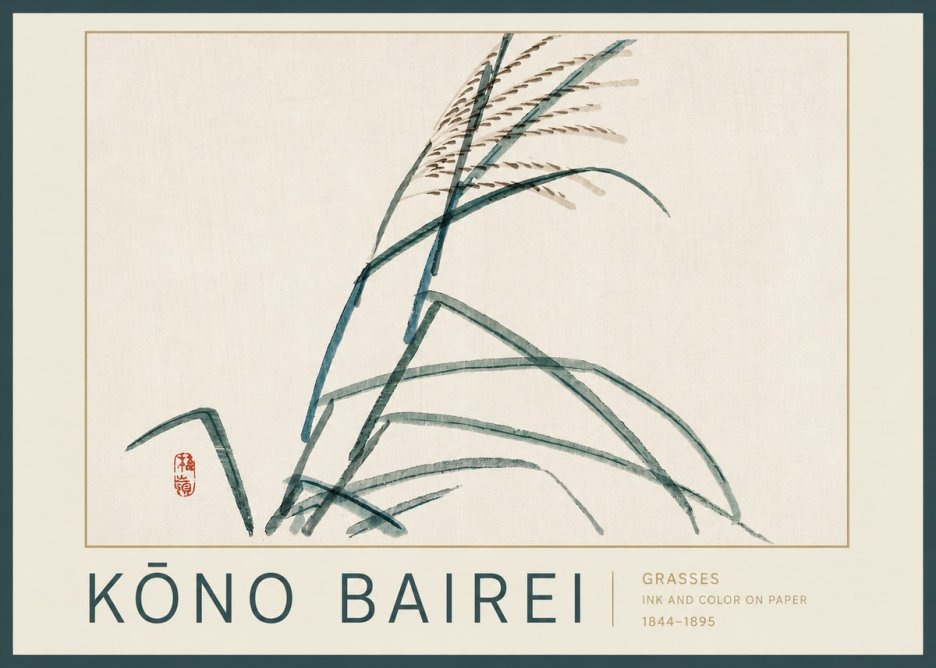 Kōno Bairei Grasses No2 - Juliste