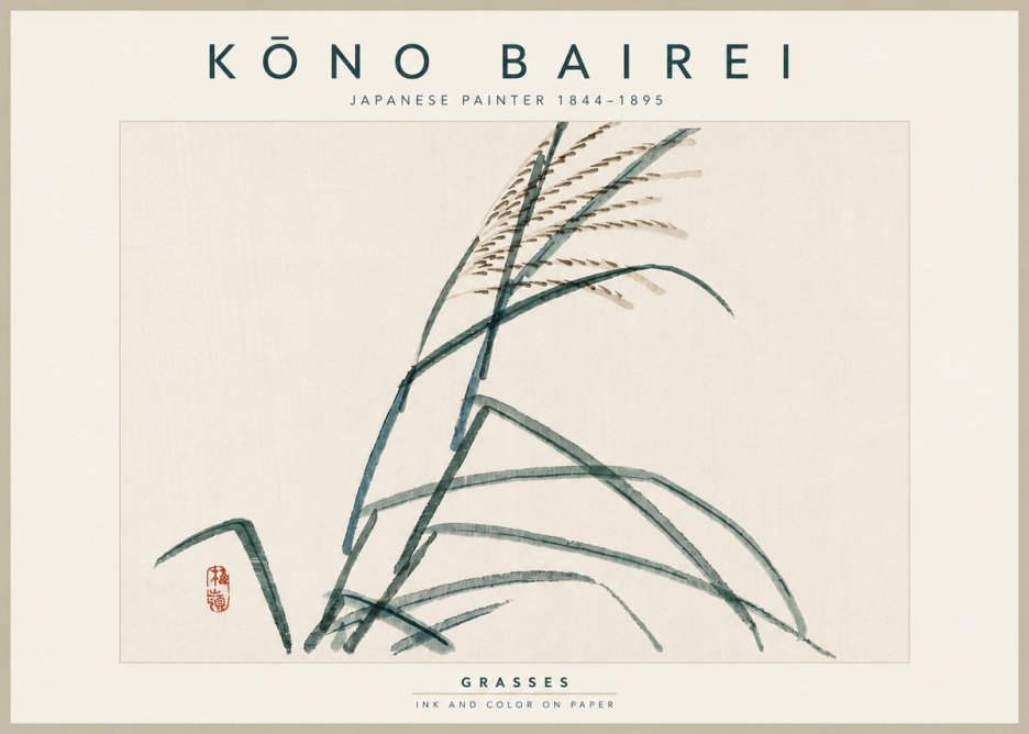 Kōno Bairei Grasses No5 - Juliste