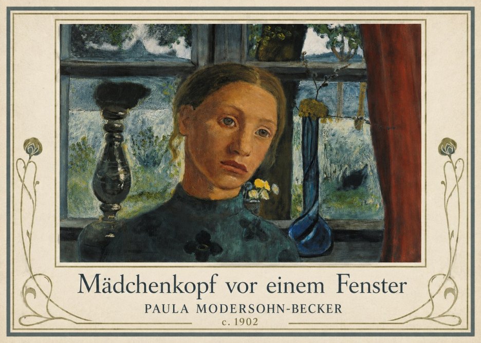 Paula Modersohn-Becker Mädchenkopf Vor Einem Fenster No1 - Juliste