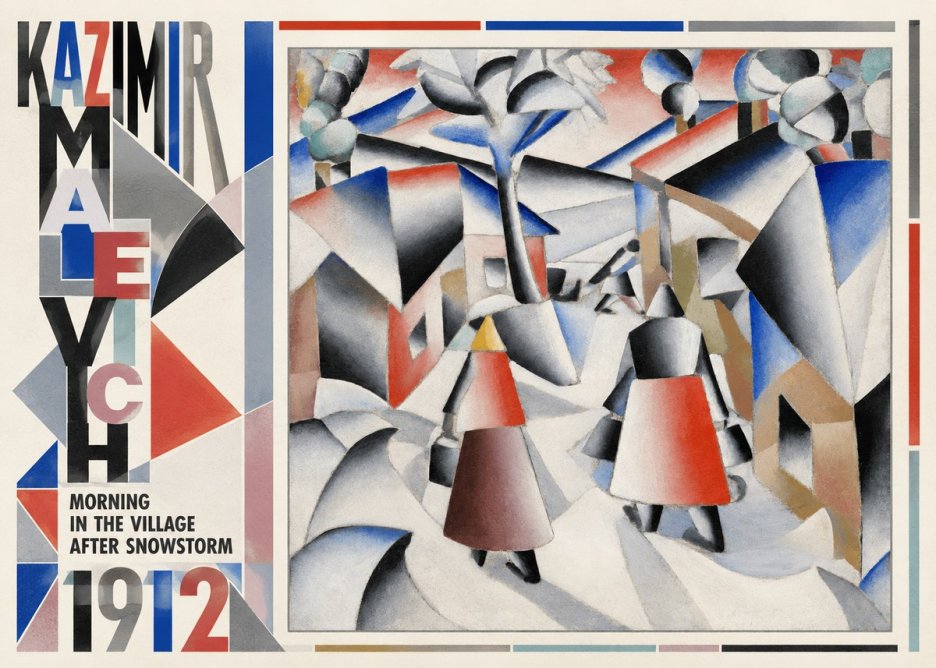 Kazimir Malevich Morning in the Village After Snowstorm No6 - Juliste