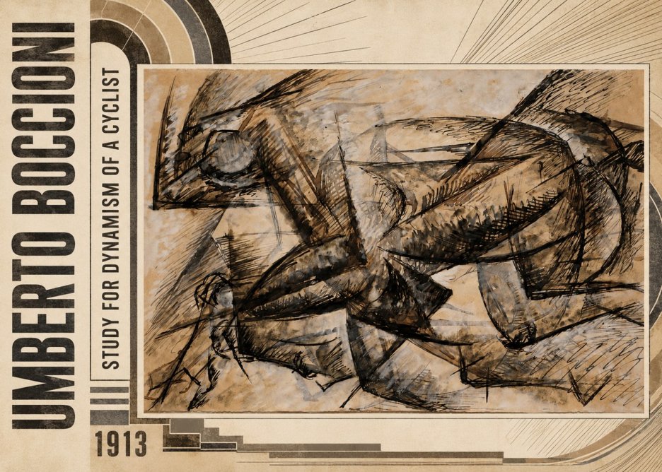 Umberto Boccioni Study for Dynamism of a Cyclist No2 - Juliste