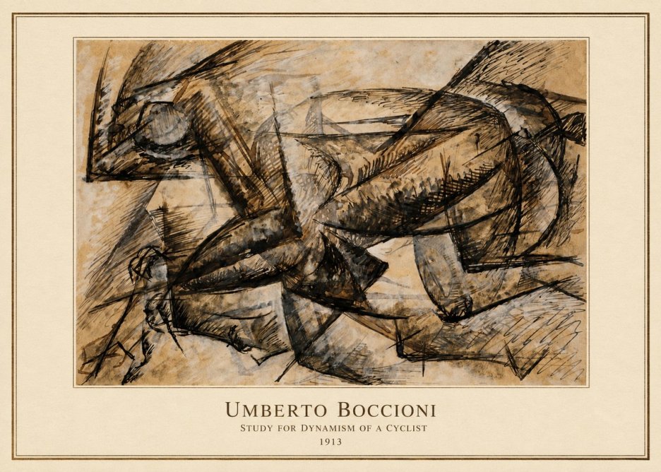 Umberto Boccioni Study for Dynamism of a Cyclist No4 - Juliste