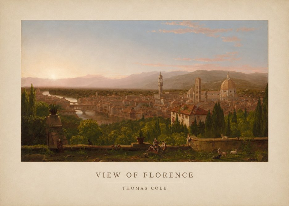 Thomas Cole View of Florence No3 - Juliste