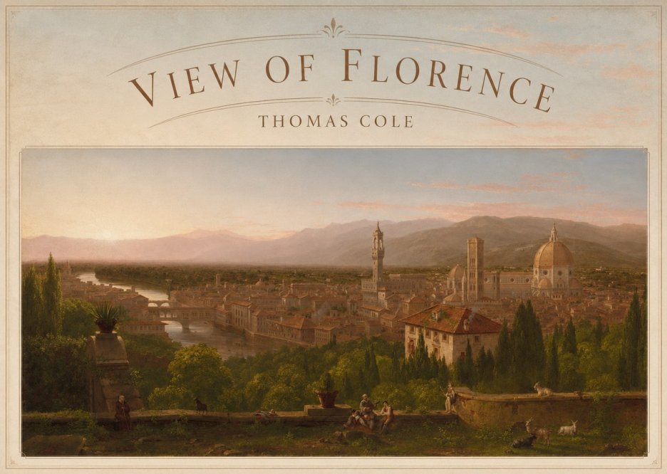 Thomas Cole View of Florence No5 - Juliste
