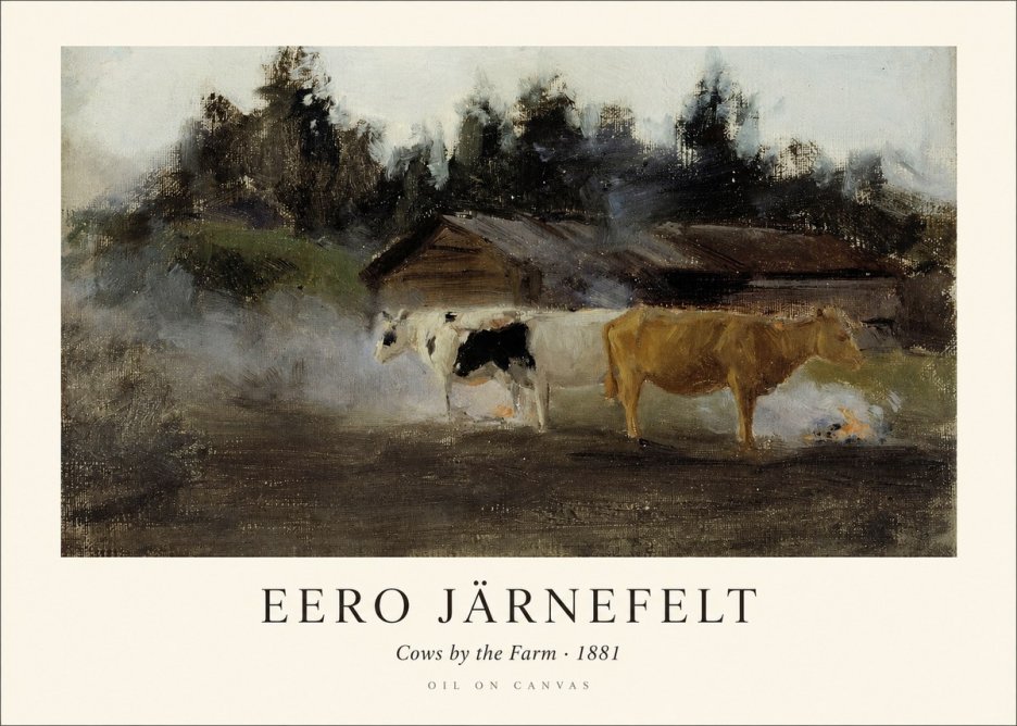 Eero Järnefelt Cows by the Farm · 1881 No1 - Juliste