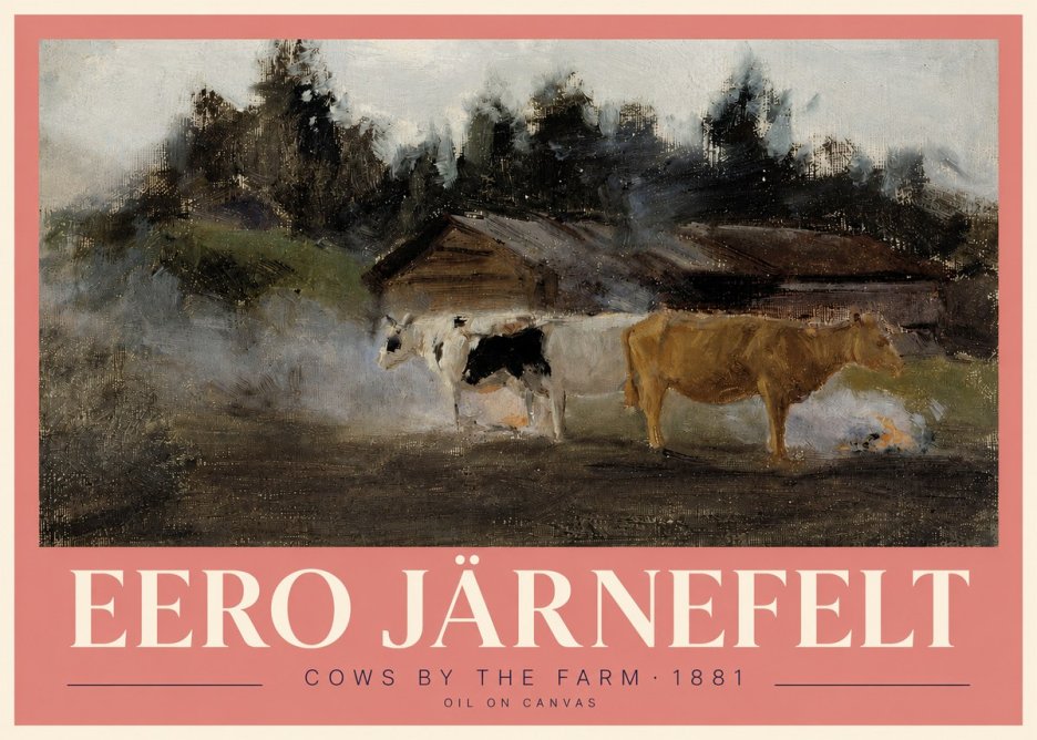 Eero Järnefelt Cows by the Farm · 1881 No3 - Juliste