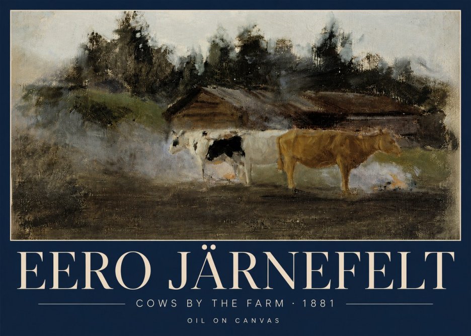 Eero Järnefelt Cows by the Farm · 1881 No5 - Juliste