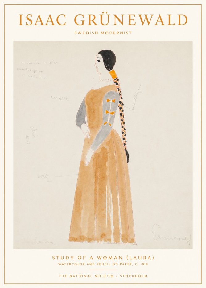 Isaac Grünewald Study of a Woman (Laura) No1 - Juliste