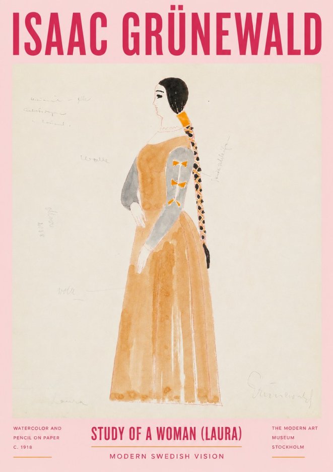 Isaac Grünewald Study of a Woman (Laura) No2 - Juliste