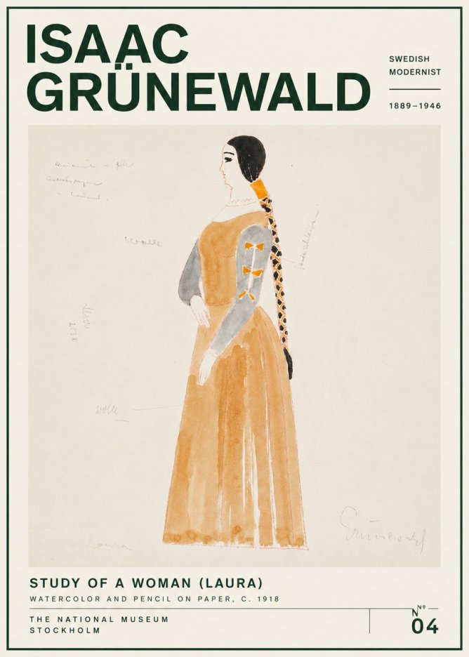 Isaac Grünewald Study of a Woman (Laura) No4 - Juliste