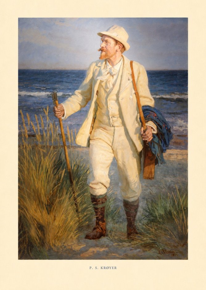 P.S. Krøyer Self-portrait by the Beach No6 - Juliste