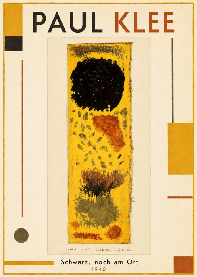 Paul Klee Schwarz, Noch Am Ort No1 - Juliste