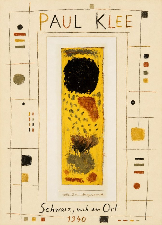 Paul Klee Schwarz, Noch Am Ort No4 - Juliste