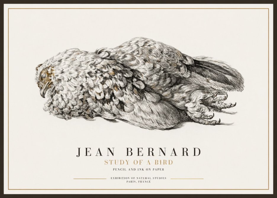 Jean Bernard Study of a Bird I No1 - Juliste