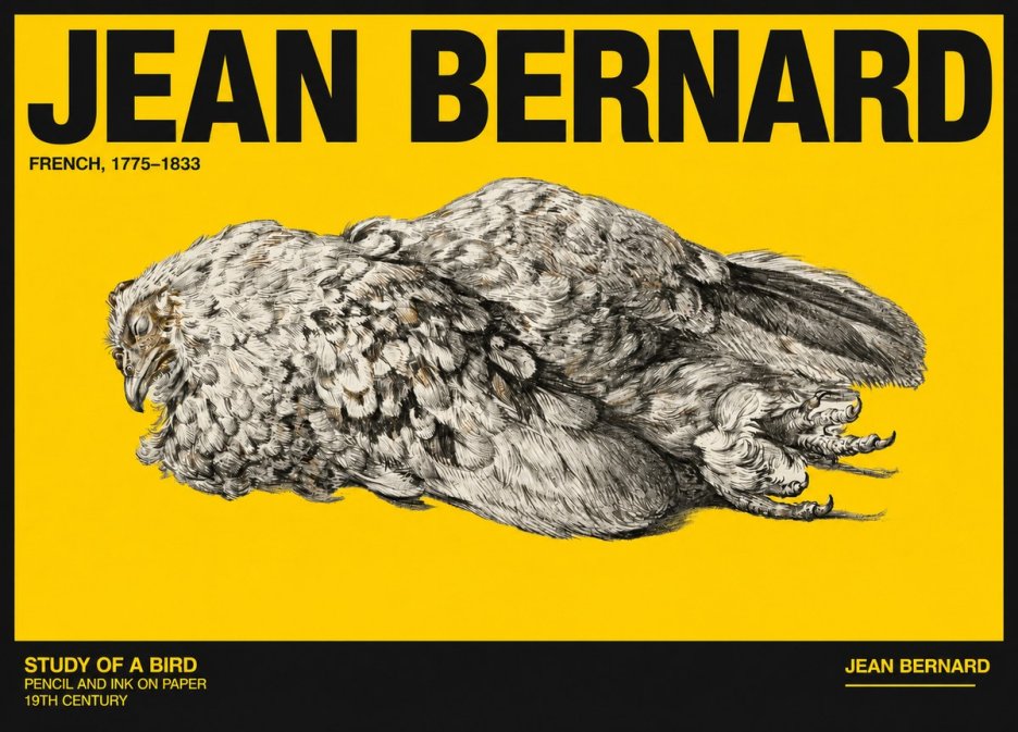 Jean Bernard Study of a Bird I No6 - Juliste