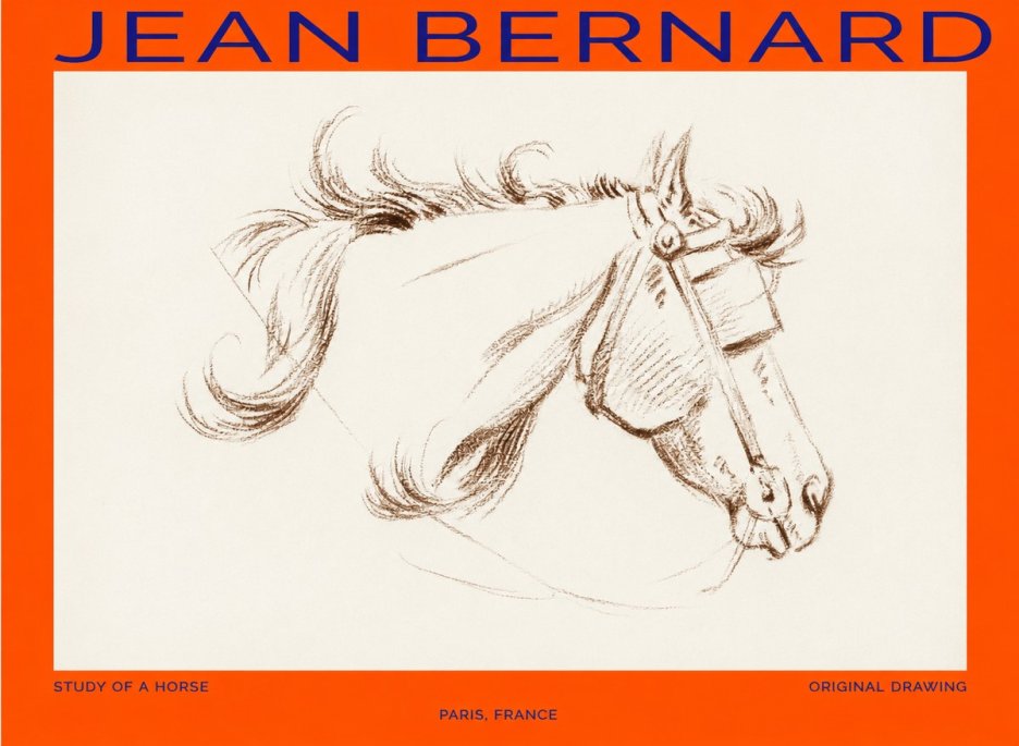 Jean Bernard Study of a Horse I No1 - Juliste