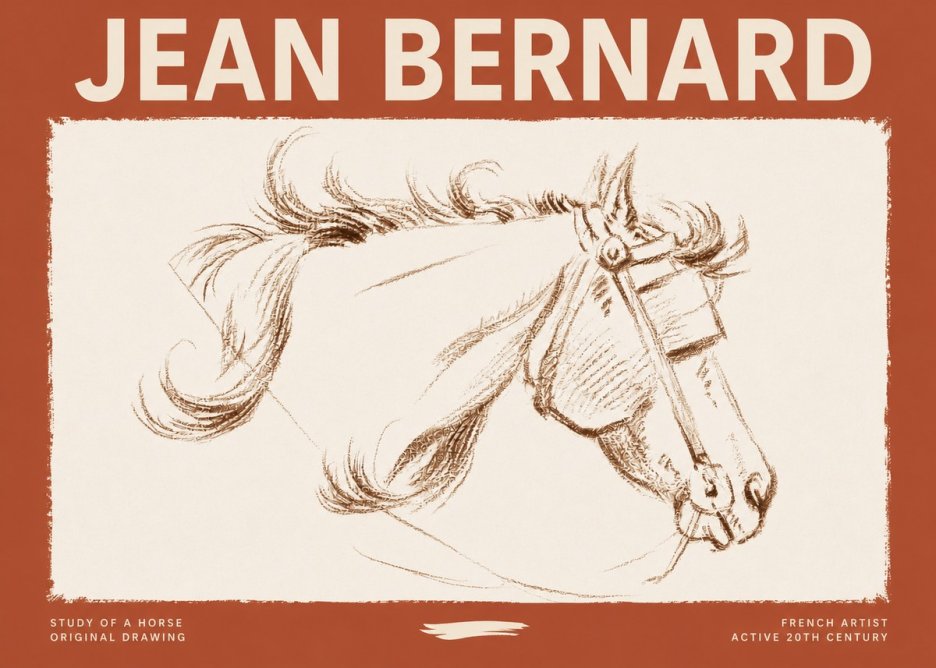 Jean Bernard Study of a Horse I No3 - Juliste