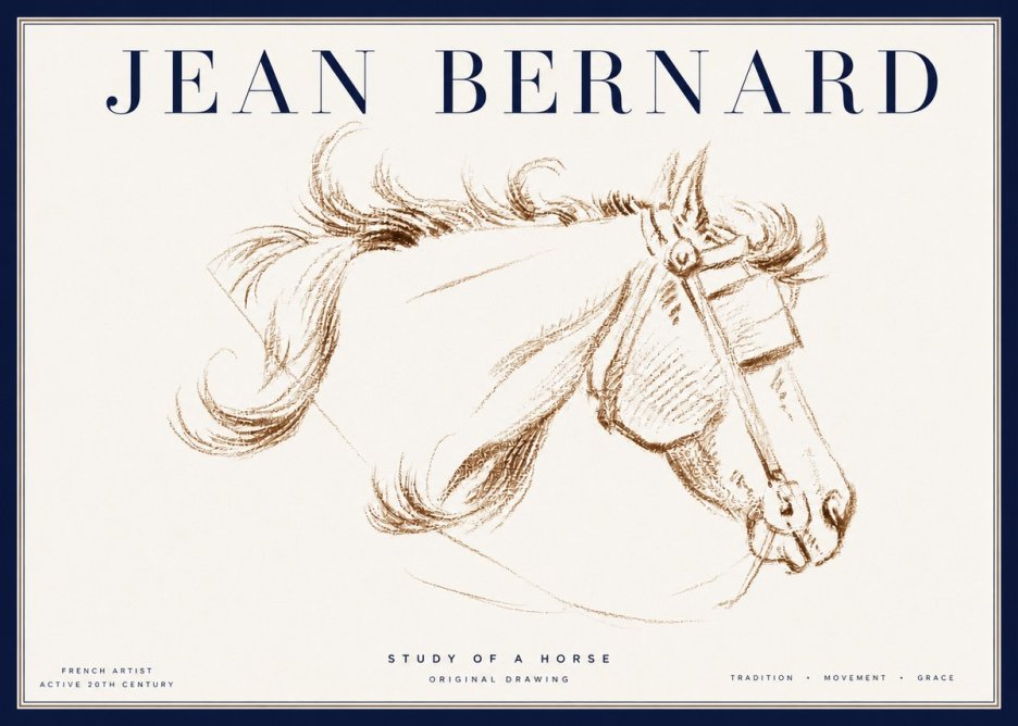 Jean Bernard Study of a Horse I No4 - Juliste