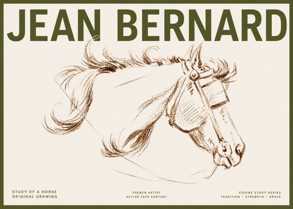 Jean Bernard Study of a Horse I No5 - Juliste