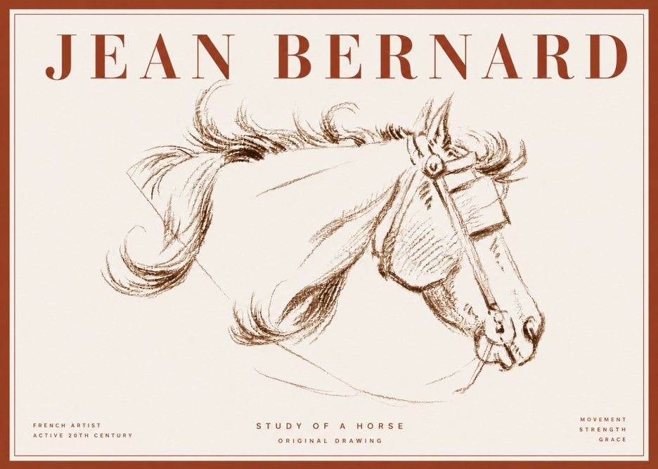Jean Bernard Study of a Horse I No6 - Juliste