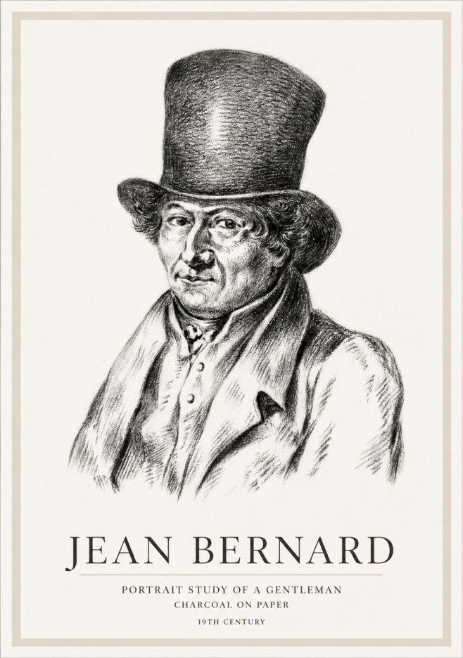 Jean Bernard Portrait Study of a Gentleman No1 - Juliste