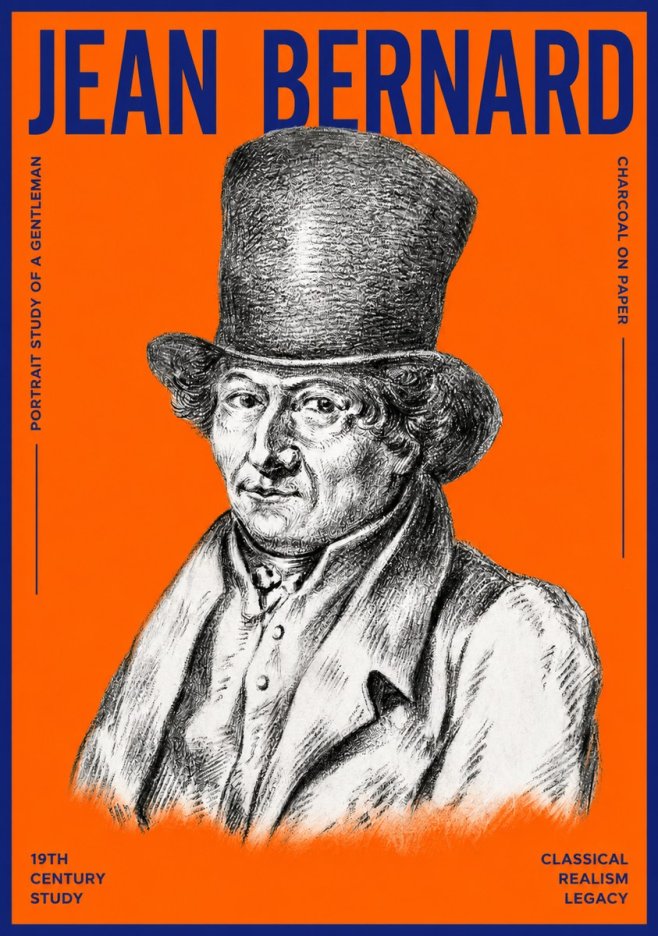 Jean Bernard Portrait Study of a Gentleman No2 - Juliste