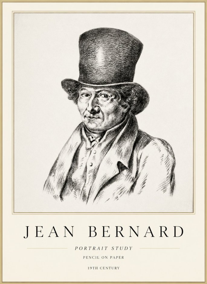 Jean Bernard Portrait Study of a Gentleman No3 - Juliste