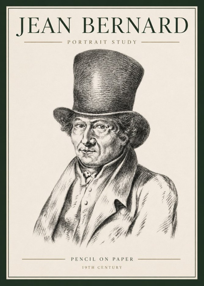 Jean Bernard Portrait Study of a Gentleman No6 - Juliste