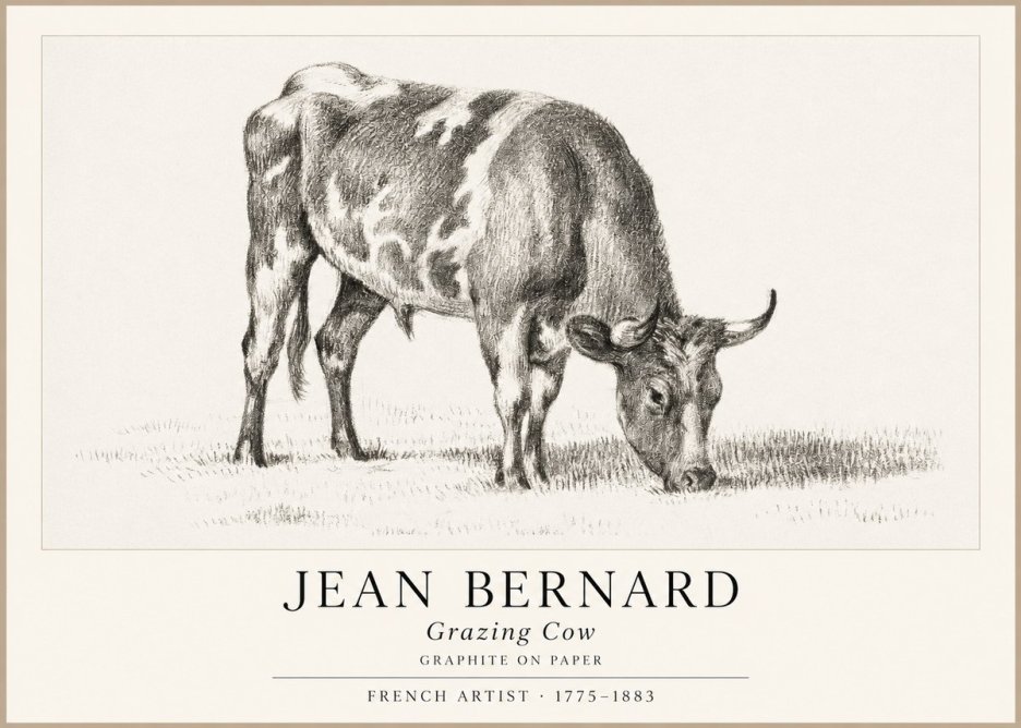 Jean Bernard Grazing Cow I No1 - Juliste