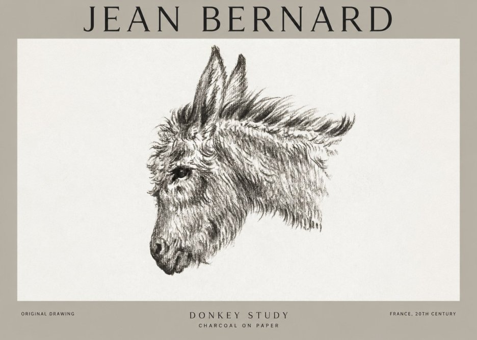 Jean Bernard Donkey Study I No1 - Juliste