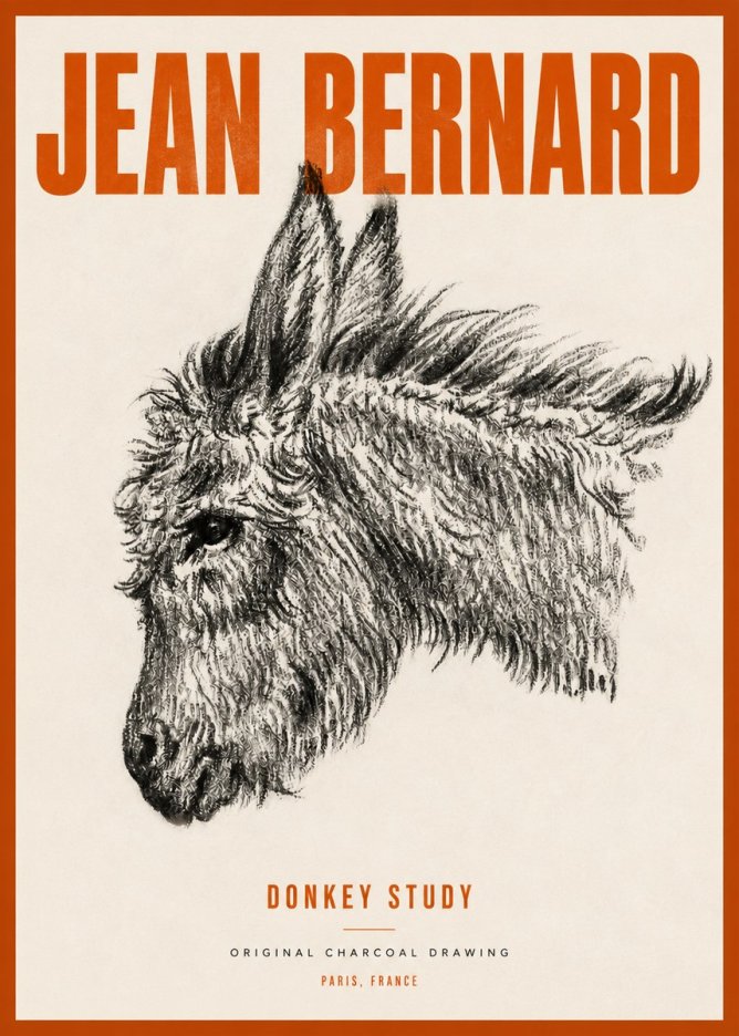 Jean Bernard Donkey Study I No4 - Juliste
