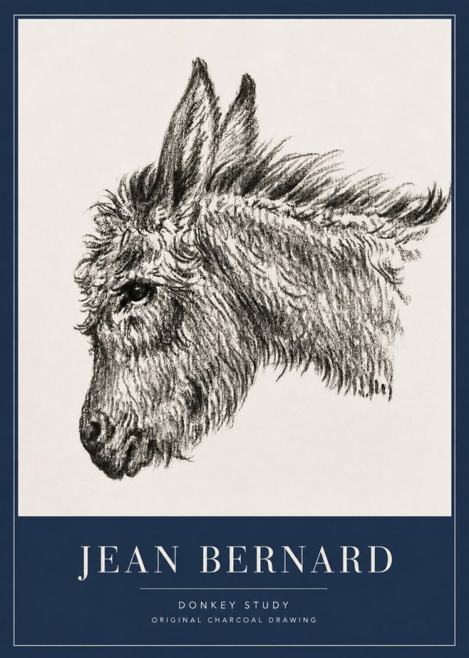 Jean Bernard Donkey Study I No5 - Juliste