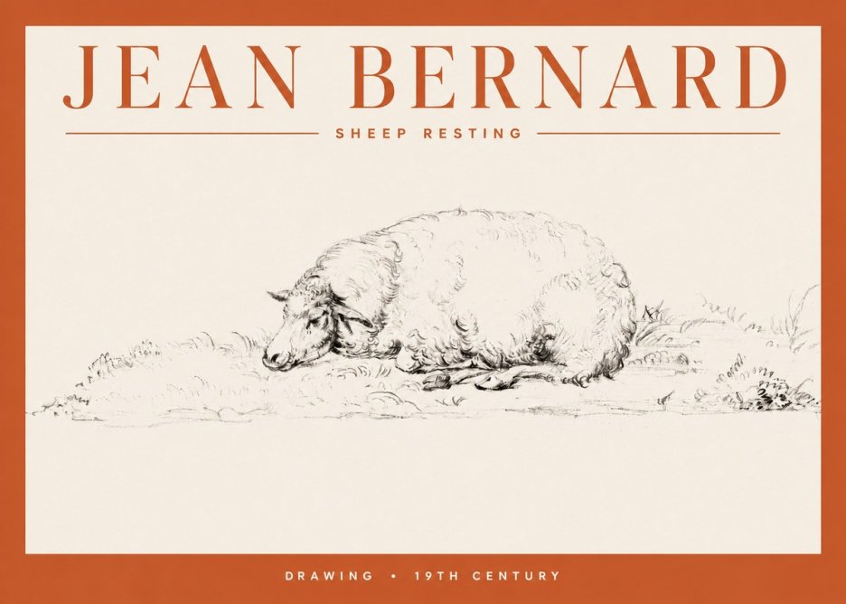 Jean Bernard Sheep Resting on the Ground No4 - Juliste